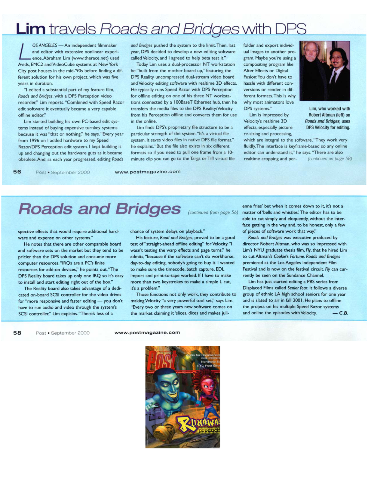 Post Magazine, Roads and Bridges editing article, DPS Velocity